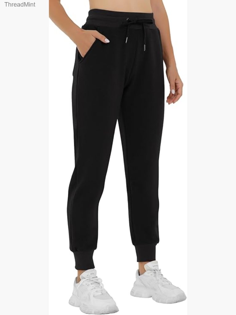 Fleece Lined Joggers With Pockets Thermal Sweatpants